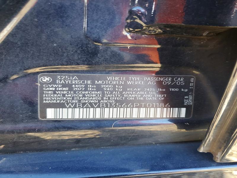 Auction sale of the 2006 Bmw 325, vin: WBAVB13566PT01186, lot number: 70132986
