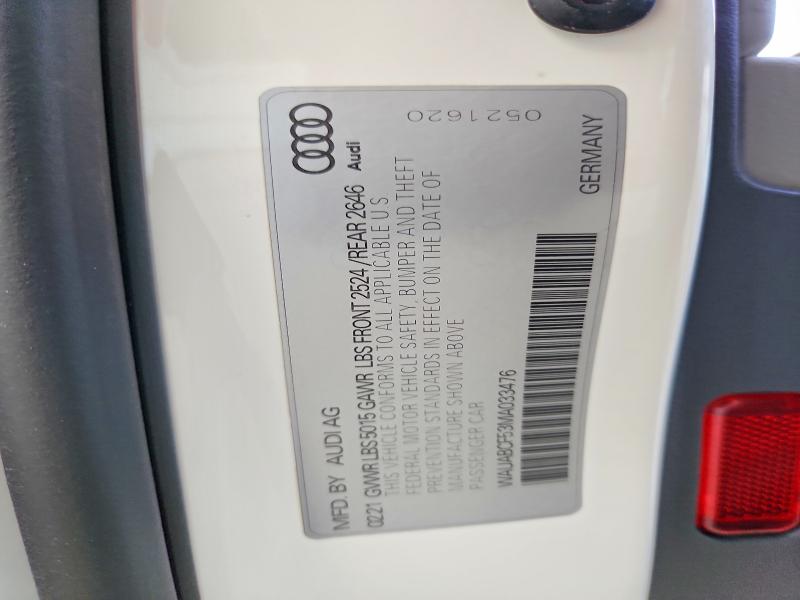 66940796 :رقم المزاد ، WAUABCF53MA033476 vin ، 2021 Audi A5 مزاد بيع