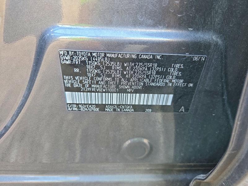 Продажа на аукционе авто 2014 Toyota Rav4, vin: 2T3YFREV6EW110001, номер лота: 71281106