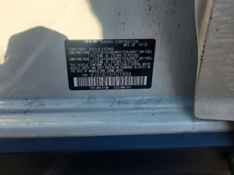 Aukcja sprzedaży 2023 Subaru Crosstrek, vin: JF2GTACC6PG219064, numer aukcji: 67151986