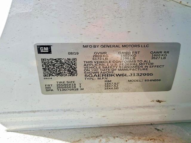 71111416 :رقم المزاد ، 5GAERBKW6LJ132995 vin ، 2020 Buick Enclave مزاد بيع