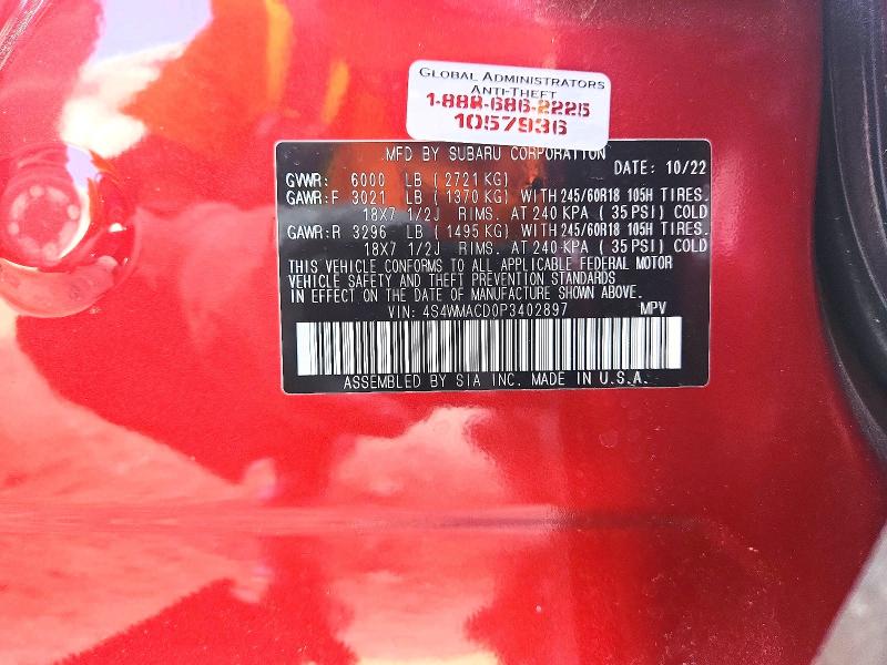 Продажа на аукционе авто 2023 Subaru Ascent, vin: 4S4WMACD0P3402897, номер лота: 67858766