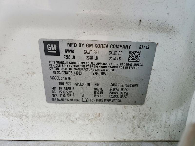 Продаж на аукціоні авто 2013 Buick Encore, vin: KL4CJCSB4DB144083, номер лоту: 70485796