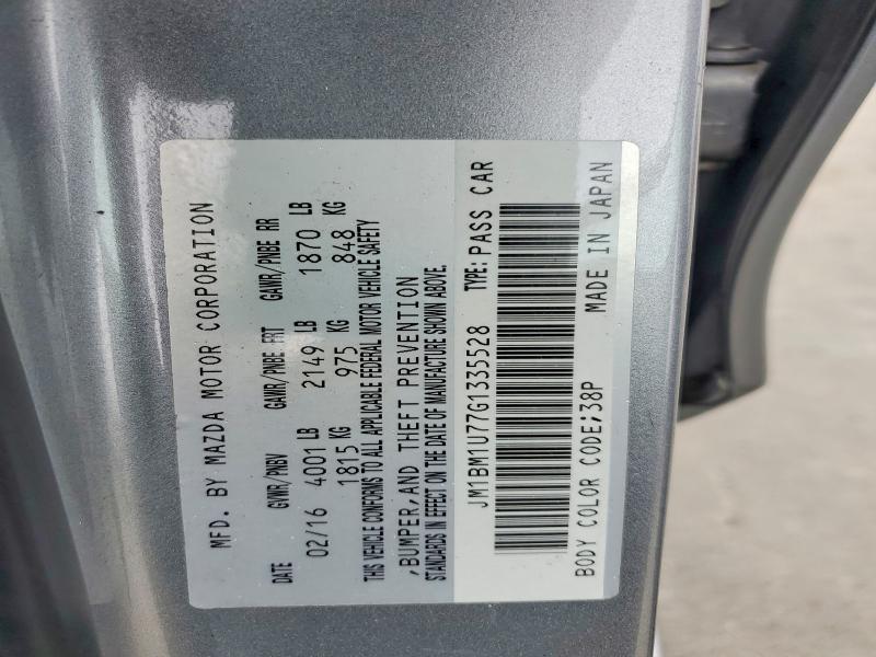 70241926 :رقم المزاد ، JM1BM1U77G1335528 vin ، 2016 Mazda 3 مزاد بيع