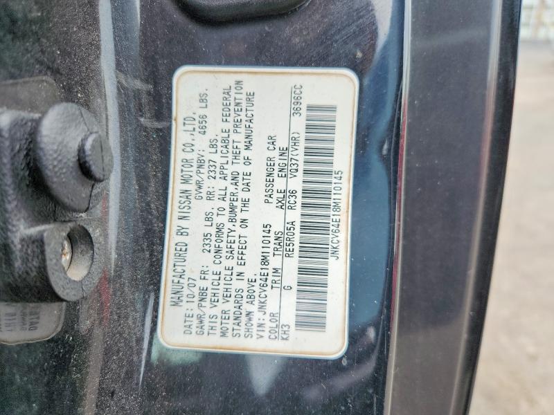 67368356 :رقم المزاد ، JNKCV64E18M110145 vin ، 2008 Infiniti G37 مزاد بيع