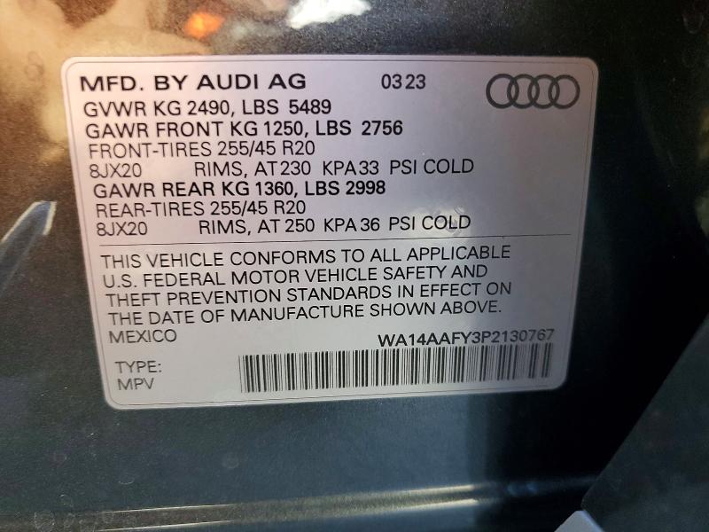 Продажа на аукционе авто 2023 Audi Q5, vin: WA14AAFY3P2130767, номер лота: 69824256