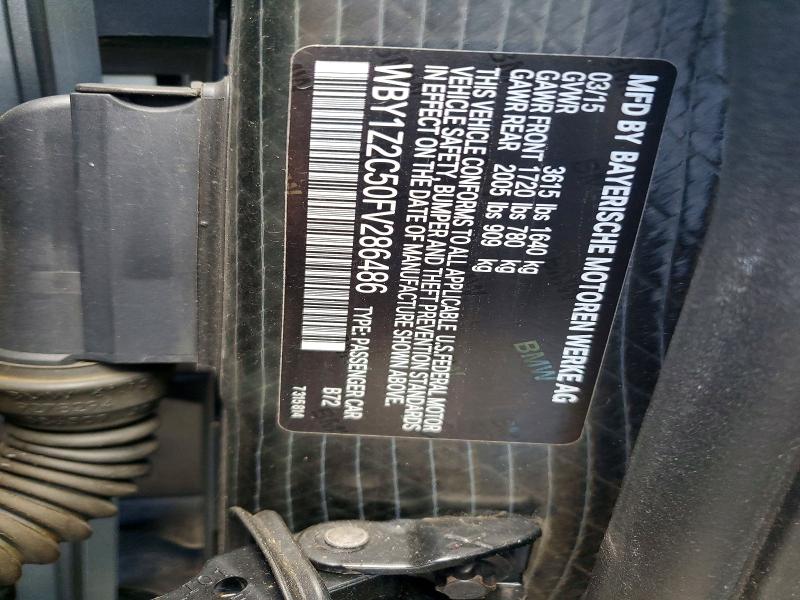 2015 Bmw I3 მანქანა იყიდება აუქციონზე, vin: WBY1Z2C50FV286486, აუქციონის ნომერი: 71411616