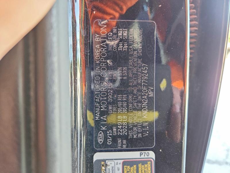 2015 Kia Soul მანქანა იყიდება აუქციონზე, vin: KNDJN2A20F7792457, აუქციონის ნომერი: 67504746