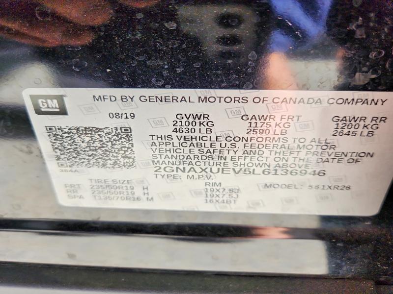 Продажа на аукционе авто 2020 Chevrolet Equinox, vin: 2GNAXUEV5L6136946, номер лота: 69902556