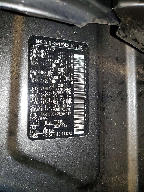 Продажа на аукционе авто 2024 Nissan Rogue, vin: JN8BT3BBXRW284042, номер лота: 69034296