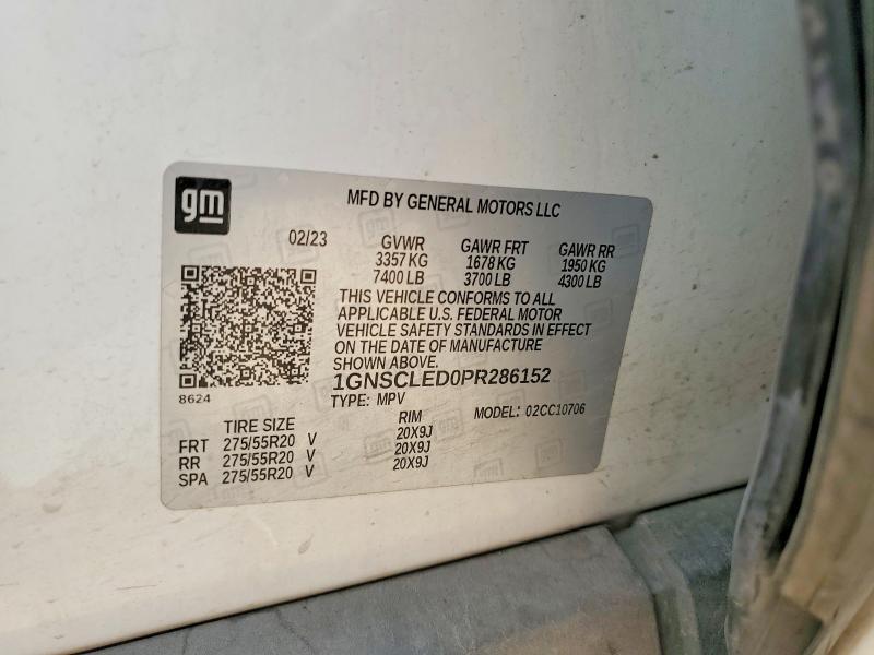 69842796 :رقم المزاد ، 1GNSCLED0PR286152 vin ، 2023 Chevrolet Tahoe مزاد بيع
