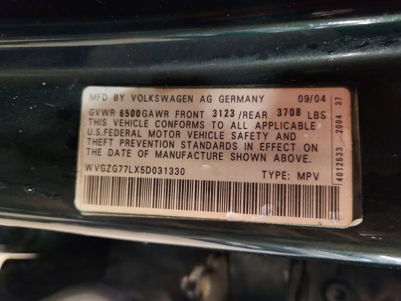 67614276 :رقم المزاد ، WVGZG77LX5D031330 vin ، 2005 Volkswagen Touareg مزاد بيع
