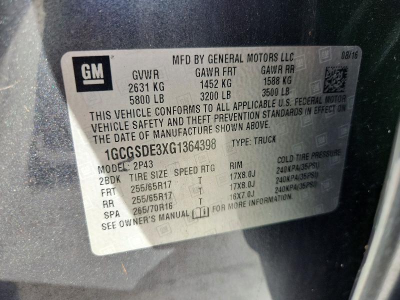 Продаж на аукціоні авто 2016 Chevrolet Colorado, vin: 1GCGSDE3XG1364398, номер лоту: 70765596