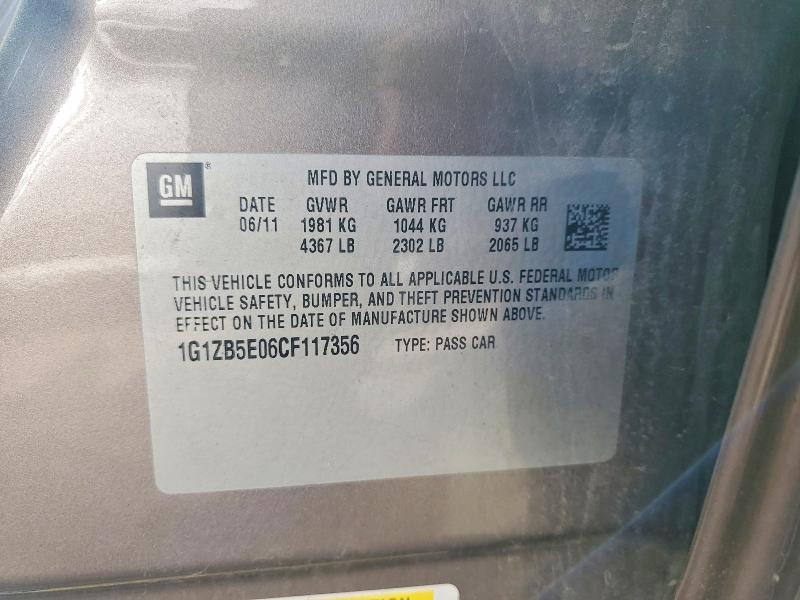 Продажа на аукционе авто 2012 Chevrolet Malibu, vin: 1G1ZB5E06CF117356, номер лота: 69455176