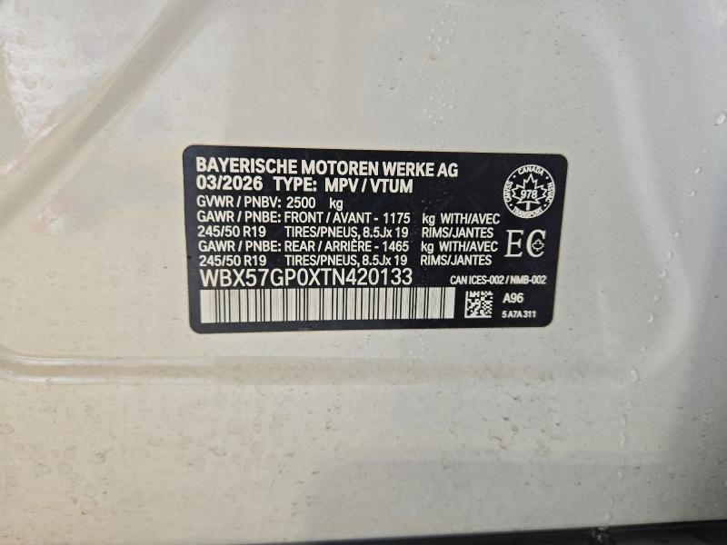 Продажа на аукционе авто 2026 Bmw X3, vin: WBX57GP0XTN420133, номер лота: 69873386