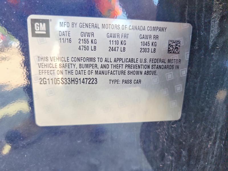 Продажа на аукционе авто 2017 Chevrolet Impala, vin: 2G1105S33H9147223, номер лота: 67980166