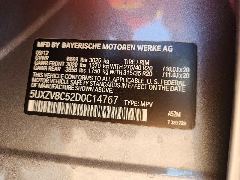 Aukcja sprzedaży 2013 Bmw X5, vin: 5UXZV8C52D0C14767, numer aukcji: 67560736