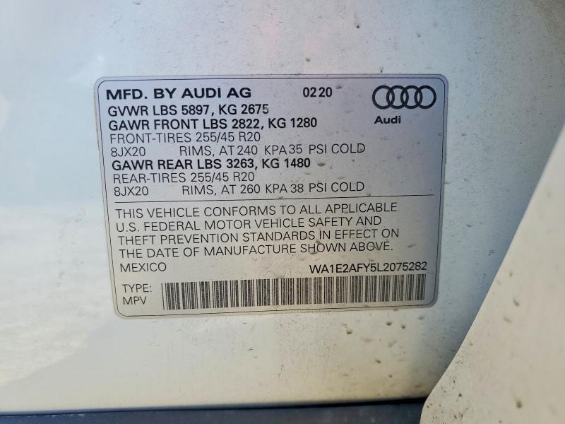 Продажа на аукционе авто 2020 Audi Q5 E, vin: WA1E2AFY5L2075282, номер лота: 67516286