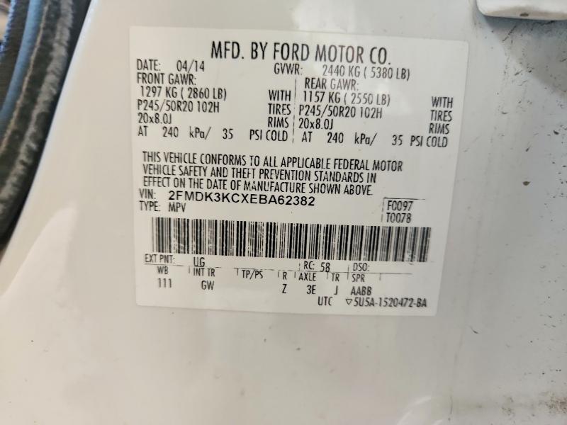 Продажа на аукционе авто 2014 Ford Edge, vin: 2FMDK3KCXEBA62382, номер лота: 70946356