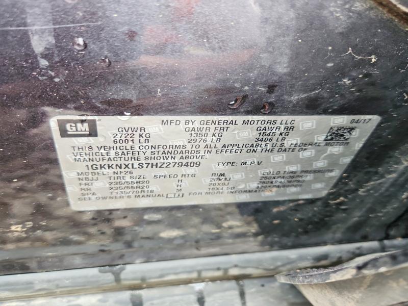 Aukcja sprzedaży 2017 Gmc Acadia, vin: 1GKKNXLS7HZ279409, numer aukcji: 67807816