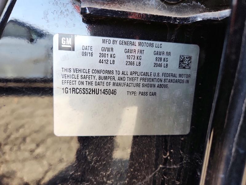 Aukcja sprzedaży 2017 Chevrolet Volt, vin: 1G1RC6S52HU145046, numer aukcji: 70519716
