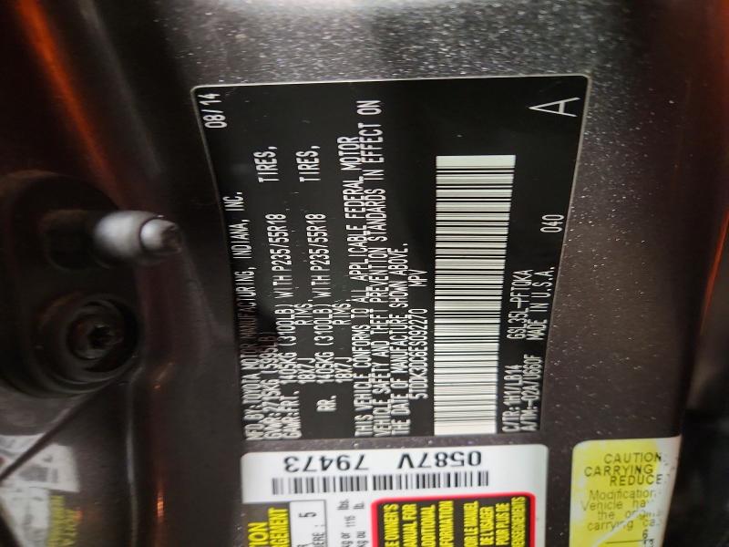 Aukcja sprzedaży 2014 Toyota Sienna, vin: 5TDDK3DC6ES092270, numer aukcji: 69458756