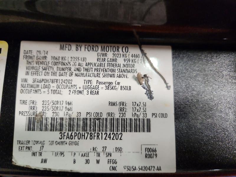 Продаж на аукціоні авто 2015 Ford Fusion, vin: 3FA6P0H78FR124202, номер лоту: 70838646