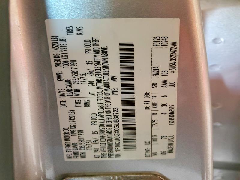 Aukcja sprzedaży 2016 Ford Escape, vin: 1FMCU0GX0GUB38723, numer aukcji: 67916616