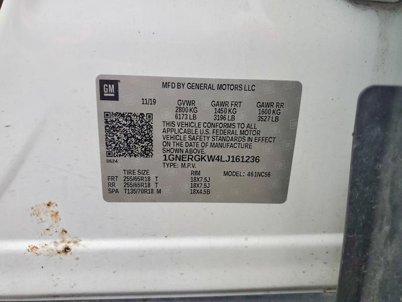 2020 Chevrolet Traverse მანქანა იყიდება აუქციონზე, vin: 1GNERGKW4LJ161236, აუქციონის ნომერი: 69578826
