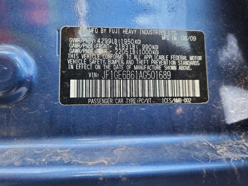 Продажа на аукционе авто 2010 Subaru Impreza, vin: JF1GE6B61AG501689, номер лота: 69079676