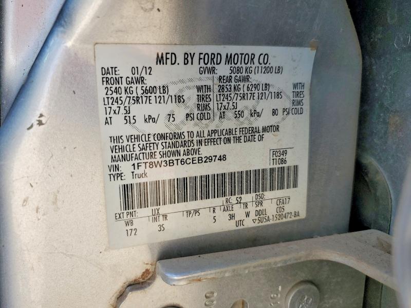 Aukcja sprzedaży 2012 Ford F350, vin: 1FT8W3BT6CEB29748, numer aukcji: 69586146