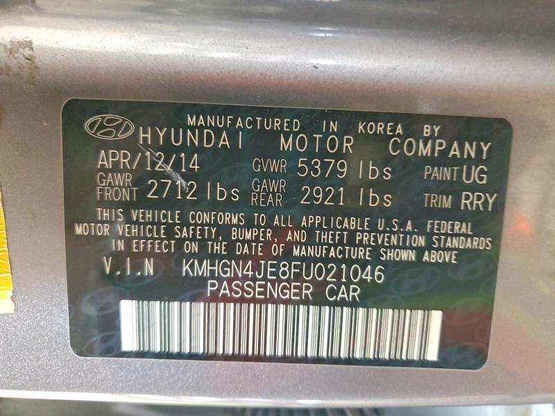 Продажа на аукционе авто 2015 Hyundai Genesis, vin: KMHGN4JE8FU021046, номер лота: 68275376
