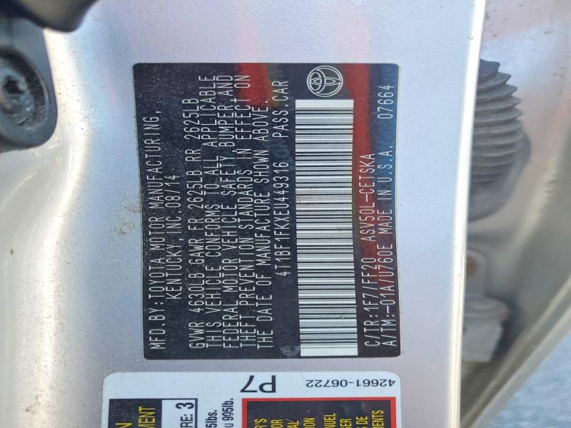 Продажа на аукционе авто 2014 Toyota Camry, vin: 4T1BF1FKXEU449316, номер лота: 68575446
