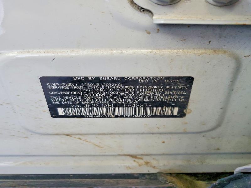 2018 Subaru Forester მანქანა იყიდება აუქციონზე, vin: JF2SJAEC1JG548873, აუქციონის ნომერი: 70039626