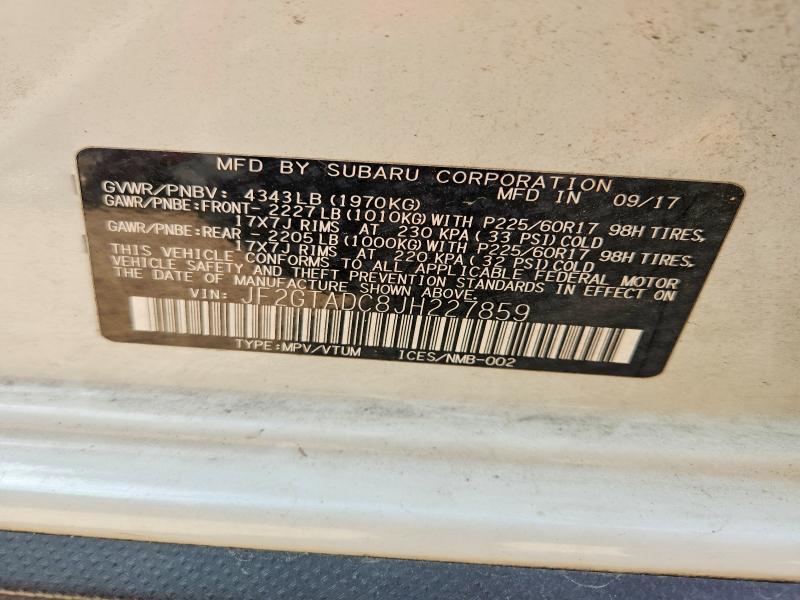 Продаж на аукціоні авто 2018 Subaru Crosstrek, vin: JF2GTADC8JH227859, номер лоту: 68799886