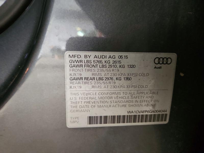 2016 Audi Q5 მანქანა იყიდება აუქციონზე, vin: WA1CVAFP6GA004044, აუქციონის ნომერი: 69716506