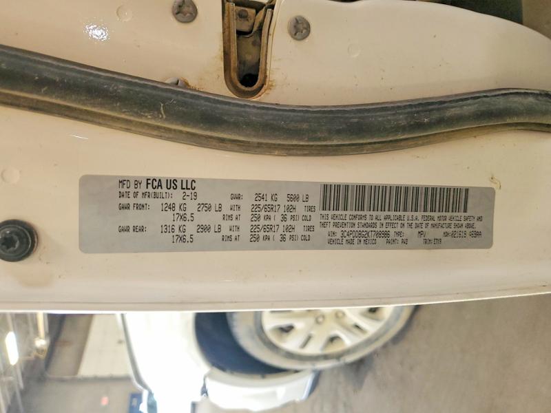 2019 Dodge Journey მანქანა იყიდება აუქციონზე, vin: 3C4PDDBG2KT708986, აუქციონის ნომერი: 70365316