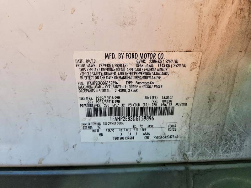 71233736 :رقم المزاد ، 1FAHP2E83DG159896 vin ، 2013 Ford Taurus مزاد بيع