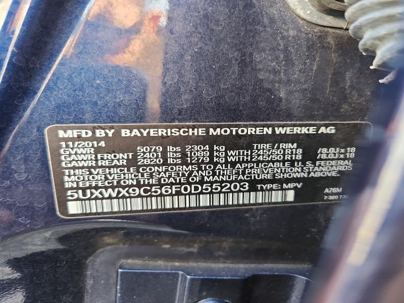 2015 Bmw X3 მანქანა იყიდება აუქციონზე, vin: 5UXWX9C56F0D55203, აუქციონის ნომერი: 70283326