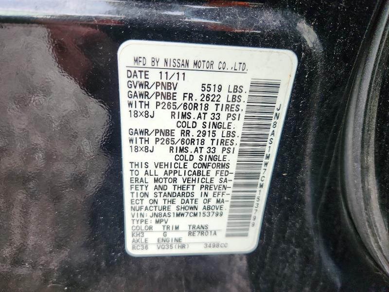 Продаж на аукціоні авто 2012 Infiniti Fx35, vin: JN8AS1MW7CM153799, номер лоту: 68742246