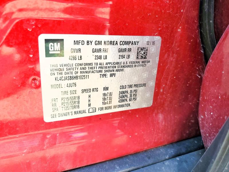 Продажа на аукционе авто 2017 Buick Encore, vin: KL4CJASB6HB102511, номер лота: 68015866