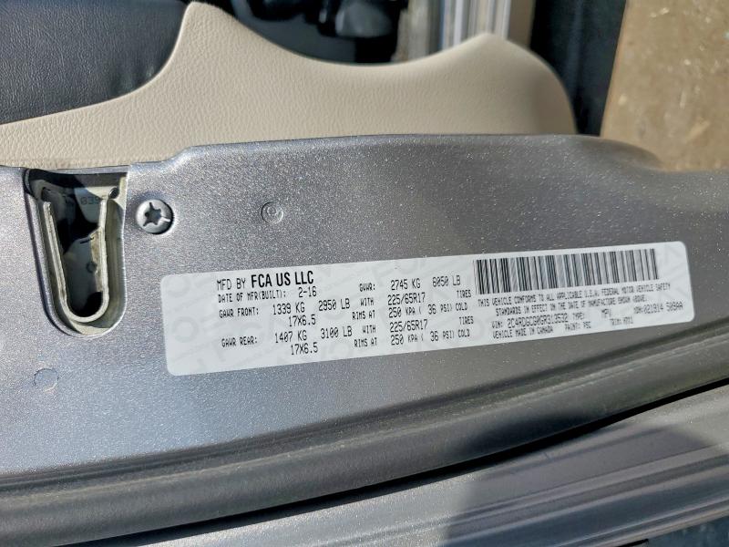 2016 Dodge Grand Caravan მანქანა იყიდება აუქციონზე, vin: 2C4RDGCG0GR313532, აუქციონის ნომერი: 68510906