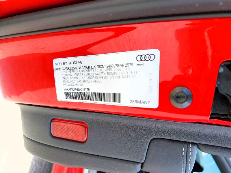Aukcja sprzedaży 2020 Audi A5, vin: WAUBNCF52LA013746, numer aukcji: 69499866