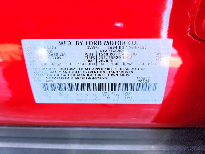 2025 Ford Explorer მანქანა იყიდება აუქციონზე, vin: 1FMUK8HH4SGA42956, აუქციონის ნომერი: 71092826