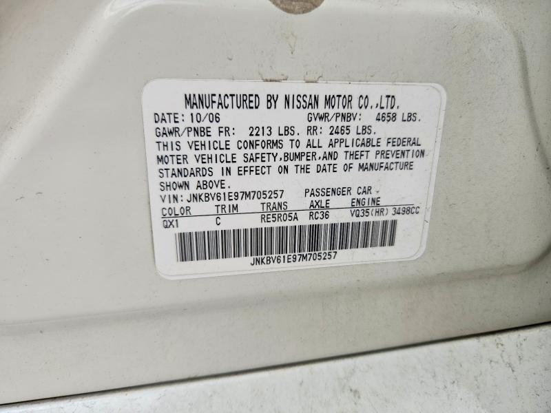 Продажа на аукционе авто 2007 Infiniti G35, vin: JNKBV61E97M705257, номер лота: 70055886
