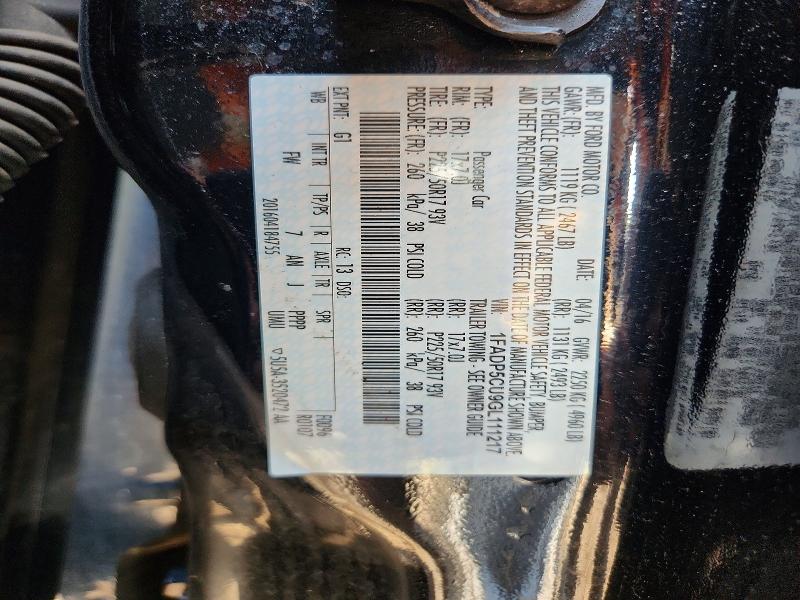 66958486 :رقم المزاد ، 1FADP5CU9GL111217 vin ، 2016 Ford C-max مزاد بيع