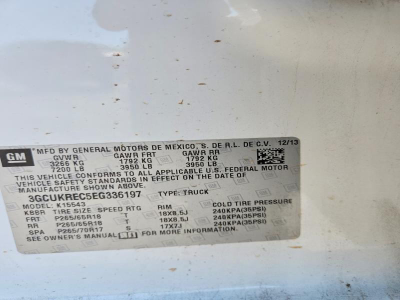 2014 Chevrolet Silverado მანქანა იყიდება აუქციონზე, vin: 3GCUKREC5EG336197, აუქციონის ნომერი: 68061346