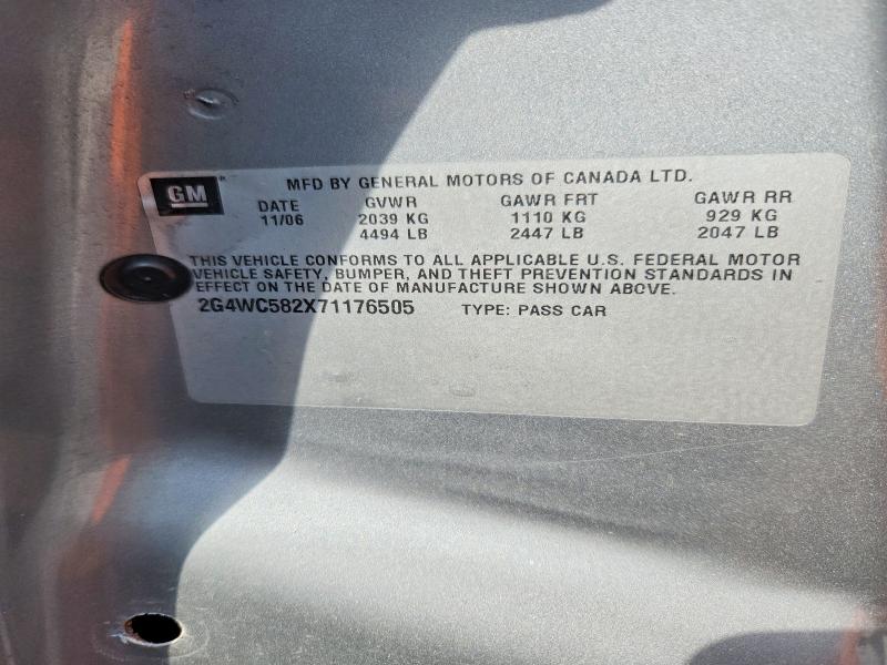 Продаж на аукціоні авто 2007 Buick Lacrosse, vin: 2G4WC582X71176505, номер лоту: 68367486