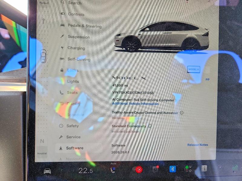 Продажа на аукционе авто 2022 Tesla Model X, vin: 7SAXCDE52NF351358, номер лота: 69346276