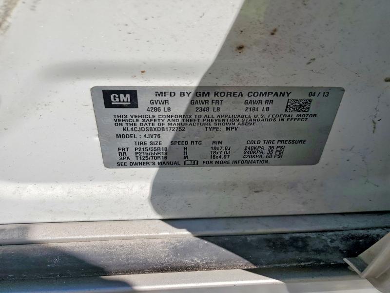 Aukcja sprzedaży 2013 Buick Encore, vin: KL4CJDSBXDB172752, numer aukcji: 70550366